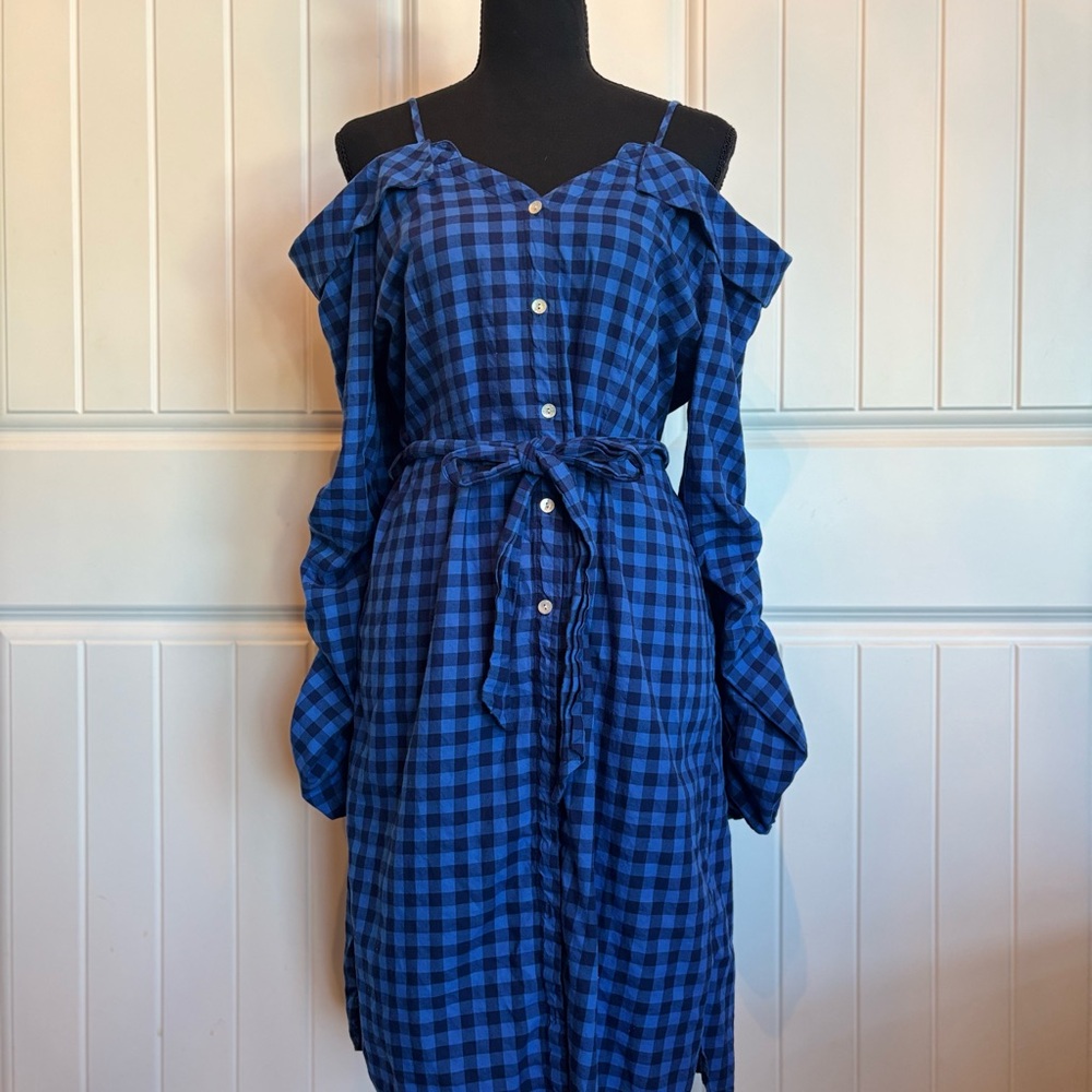 Blue Checkered Women's Dress